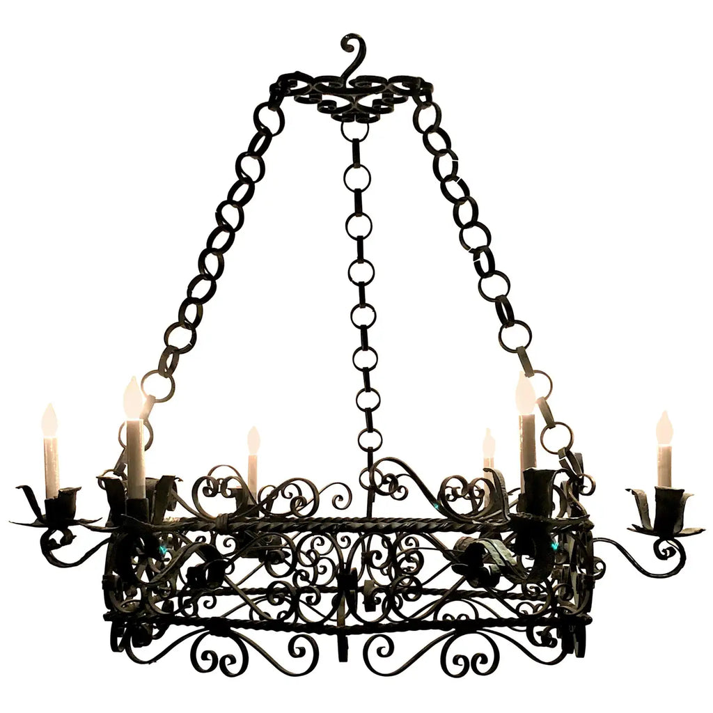 Antique French Wrought Iron Fixture