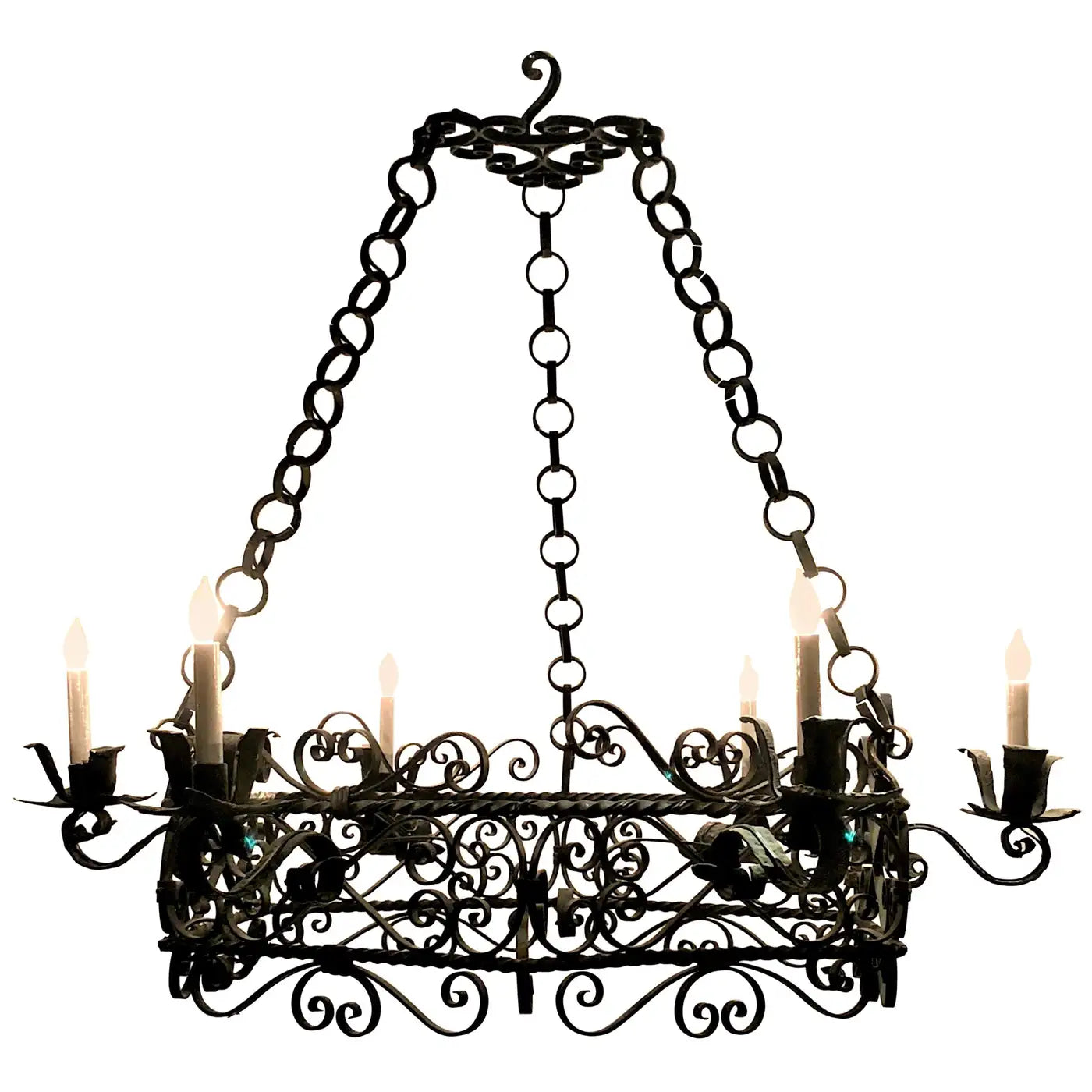 Antique French Wrought Iron Fixture