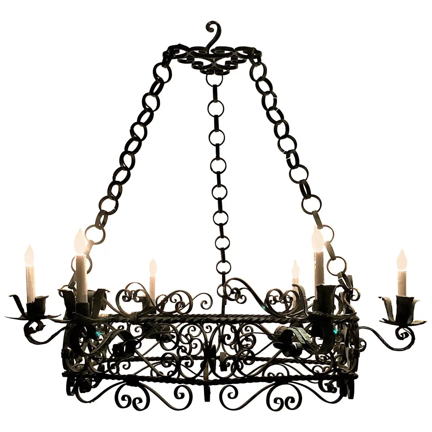 Antique French Wrought Iron Fixture
