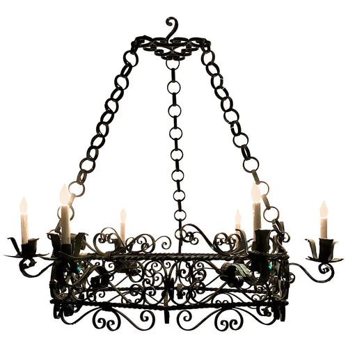 Antique French Wrought Iron Fixture