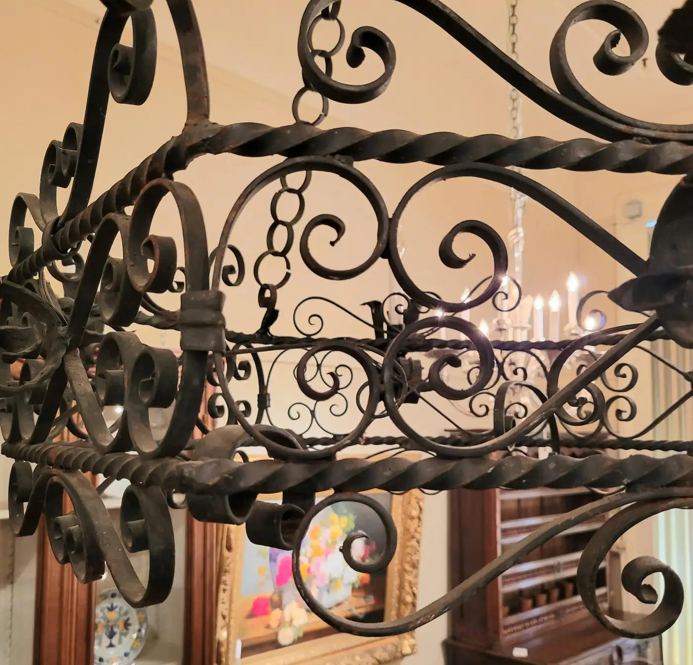 Antique French Wrought Iron Fixture