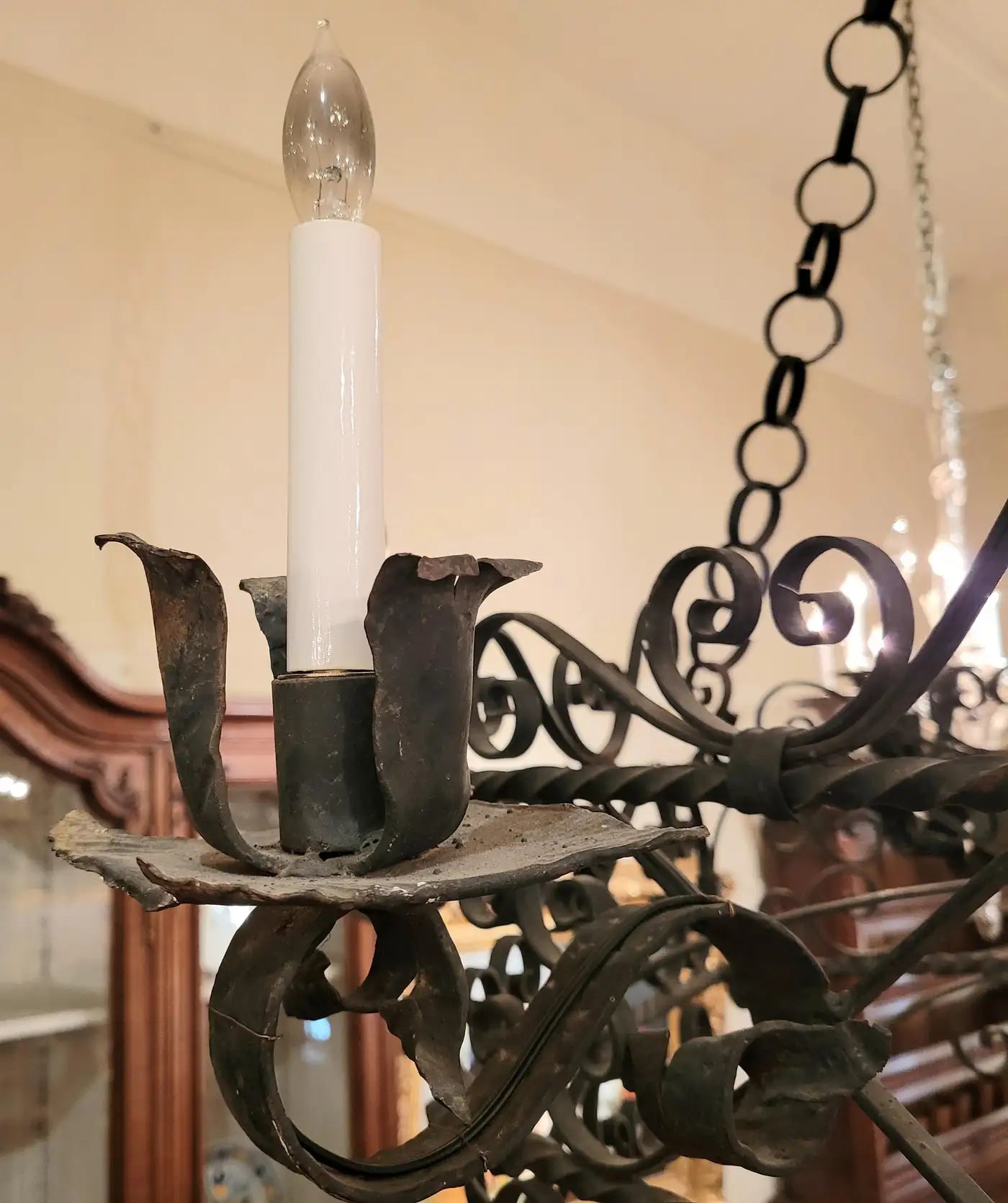 Antique French Wrought Iron Fixture