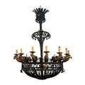 Grand Scale Antique French Wrought Iron Chandelier, Circa 1900.