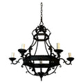 Wrought Iron Cage Chandelier With 7 lights in The Gothic Style