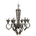 French Regency Style Wrought Iron Chandelier Circa 1960s