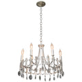 Silverplate Six-Light Chandelier Attributed to Sciolari