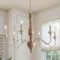 French Country 6-Light Rustic Wood Chandelier