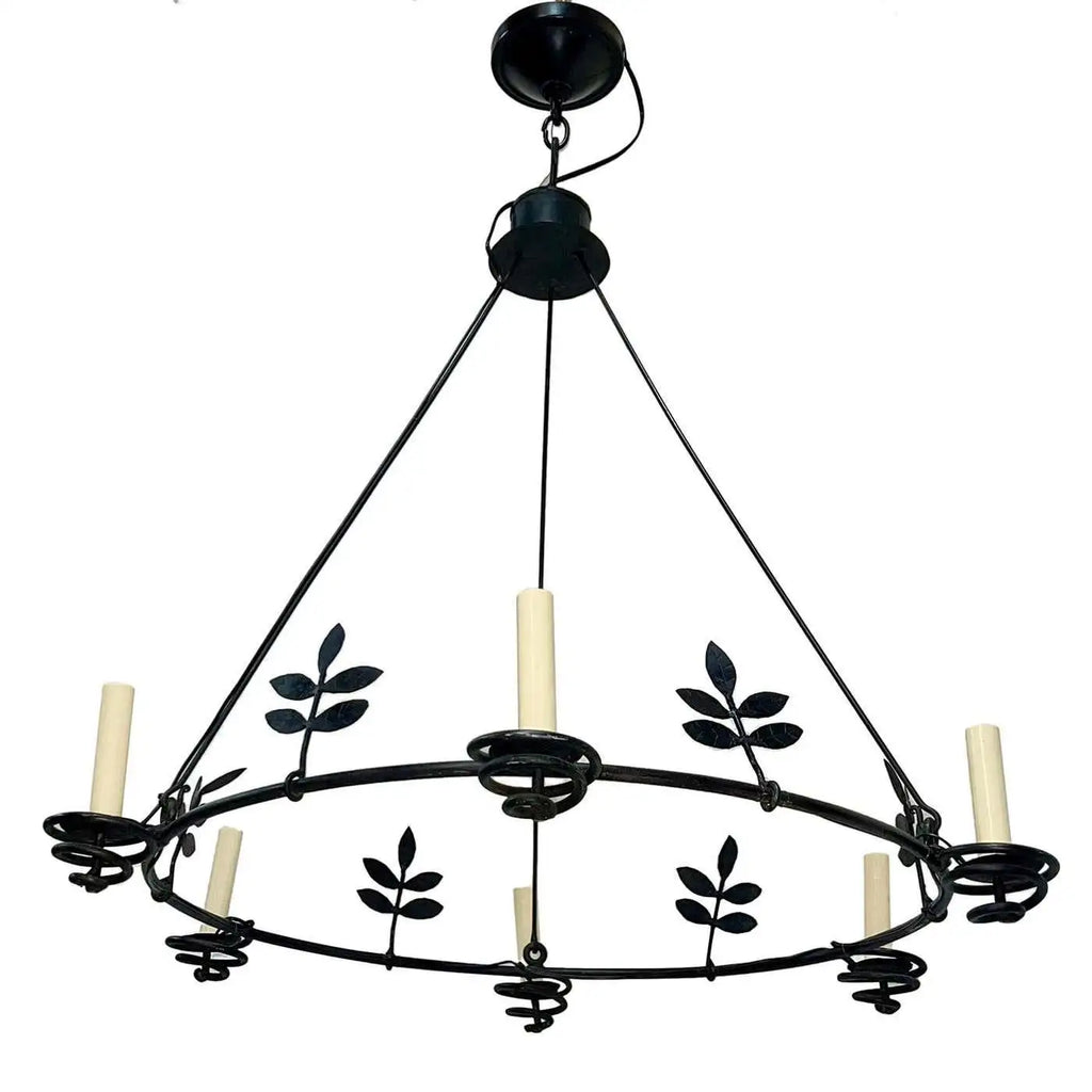 Wrought Iron Swedish Chandelier