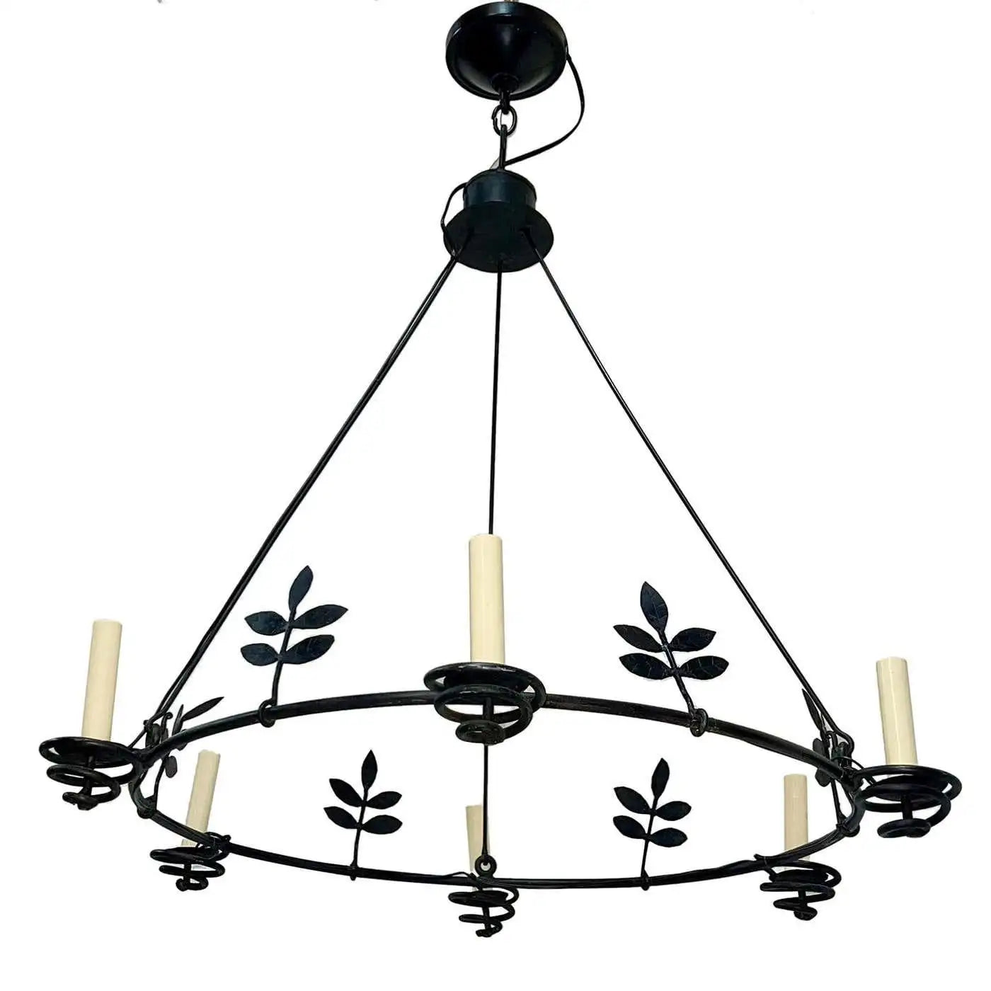 Wrought Iron Swedish Chandelier