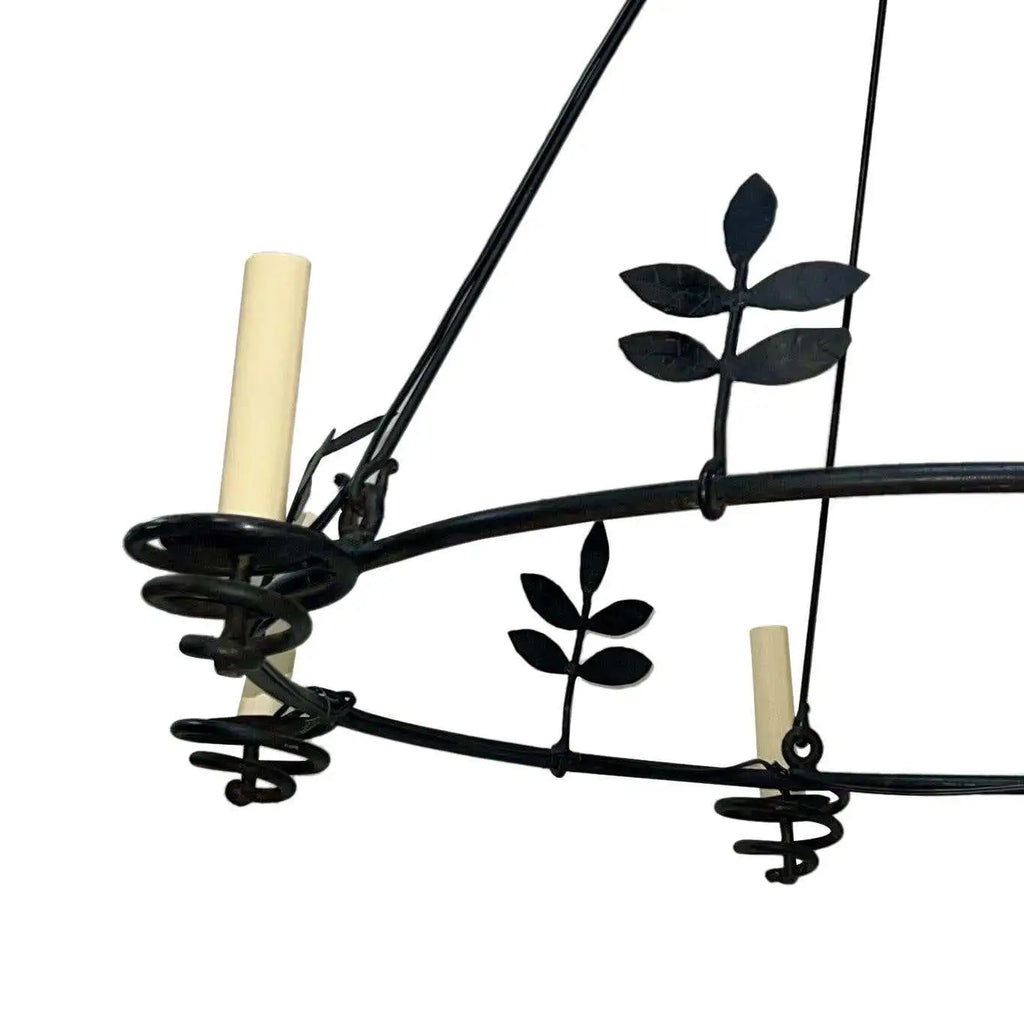 Wrought Iron Swedish Chandelier