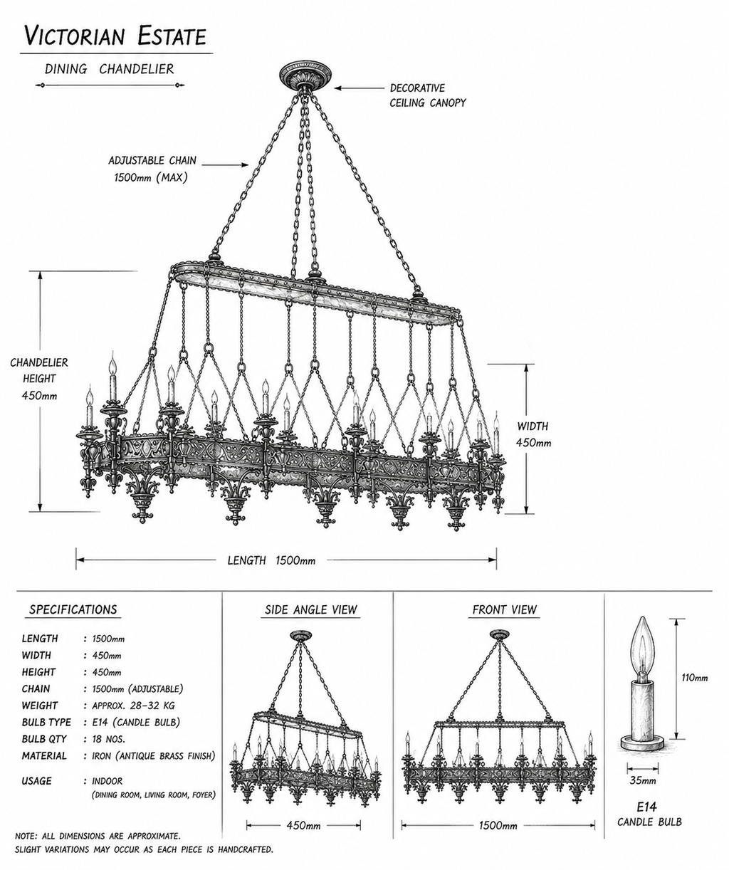 Victorian Estate Antique Dining Chandelier