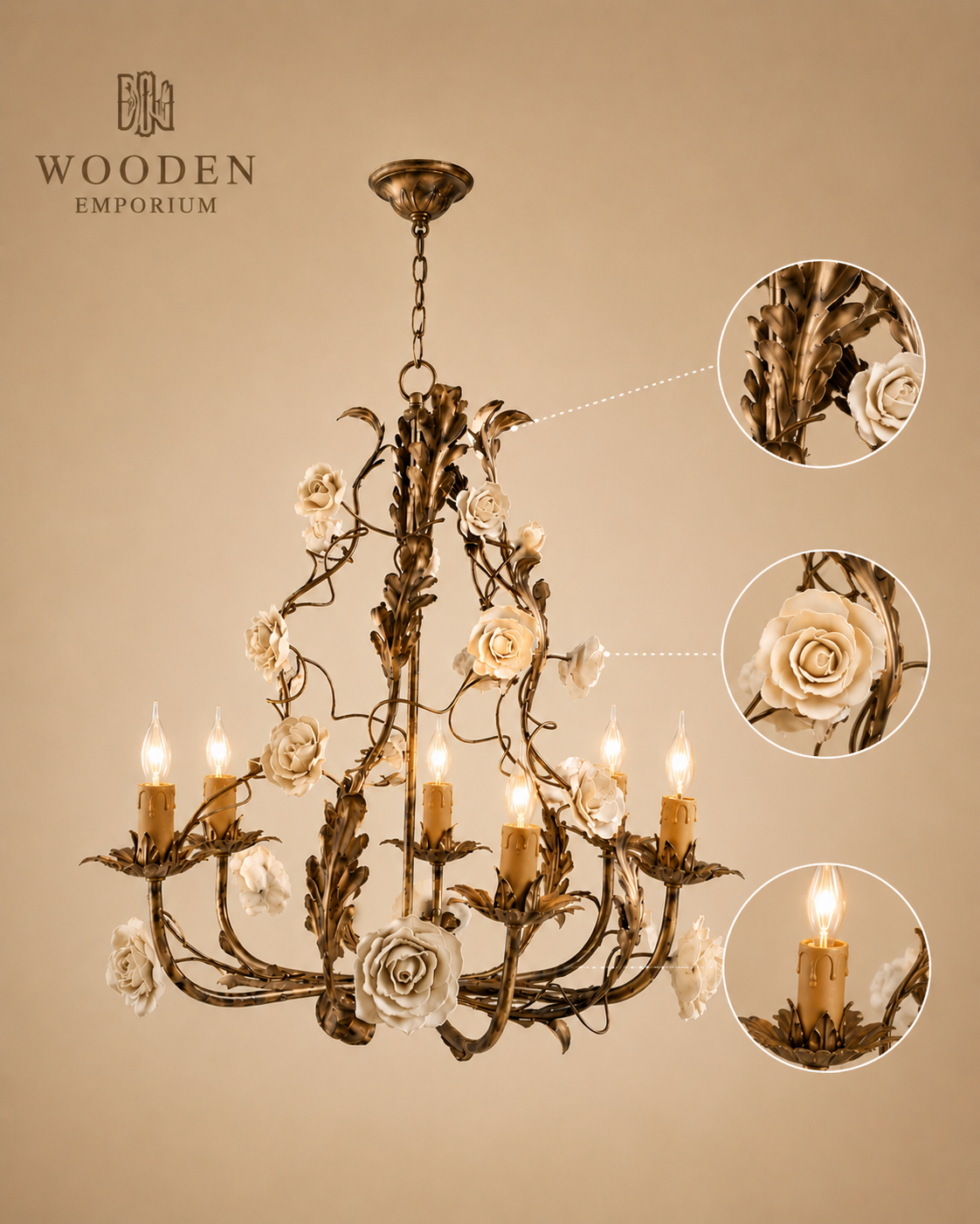 Antique Rosevine Chandelier