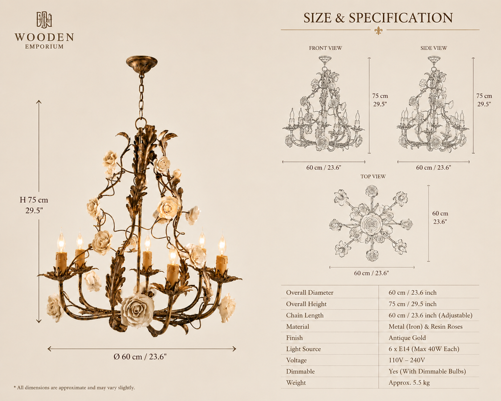 Antique Rosevine Chandelier