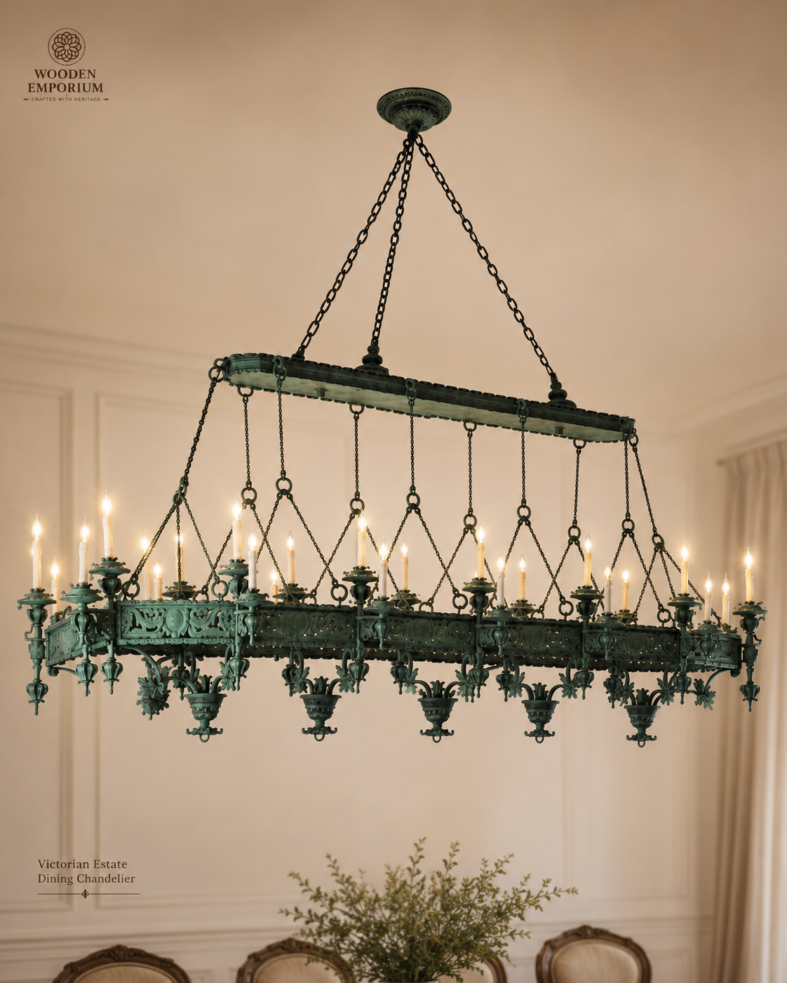 Victorian Estate Antique Dining Chandelier