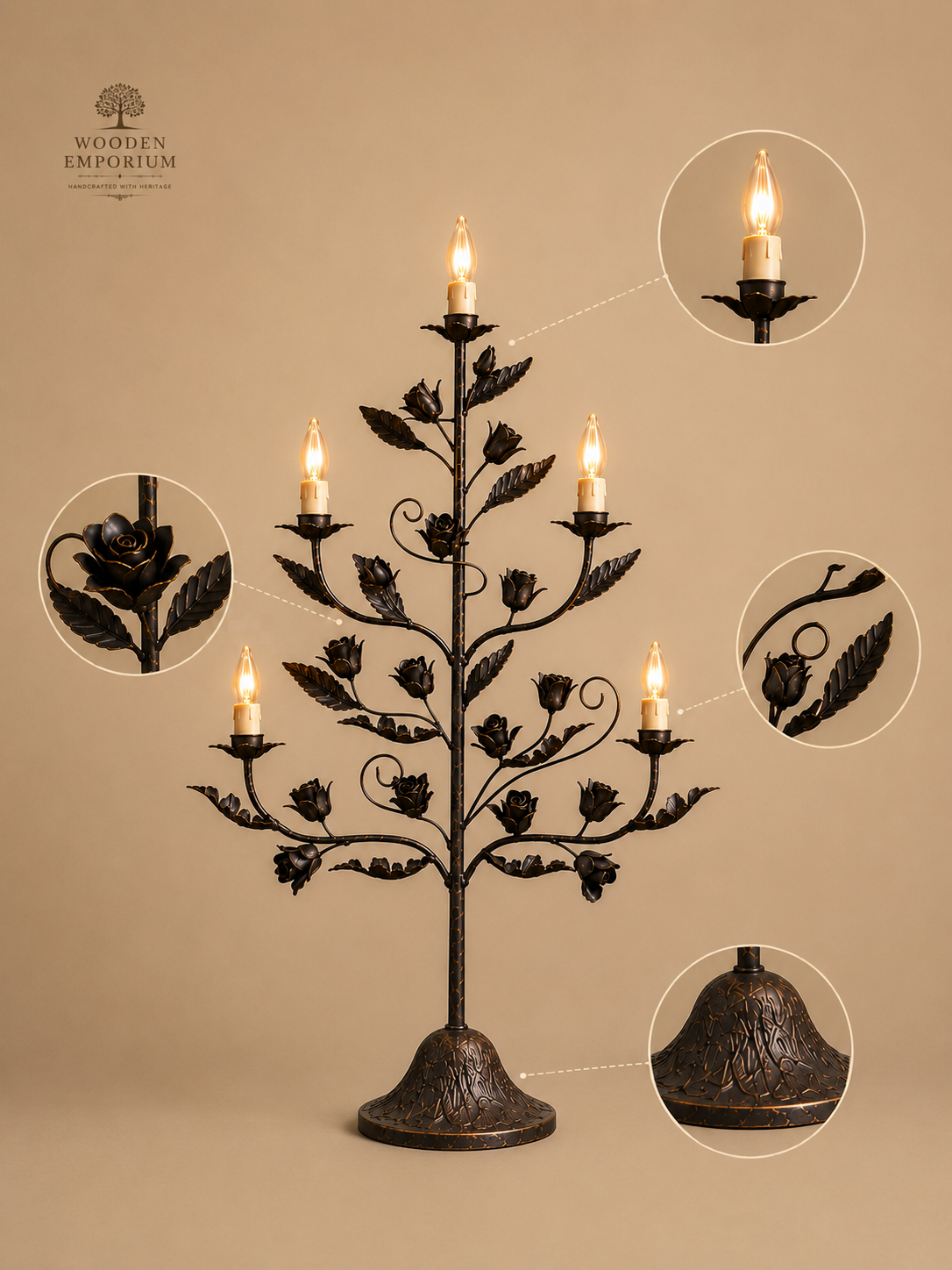 Victorian Rose Tree Lamp