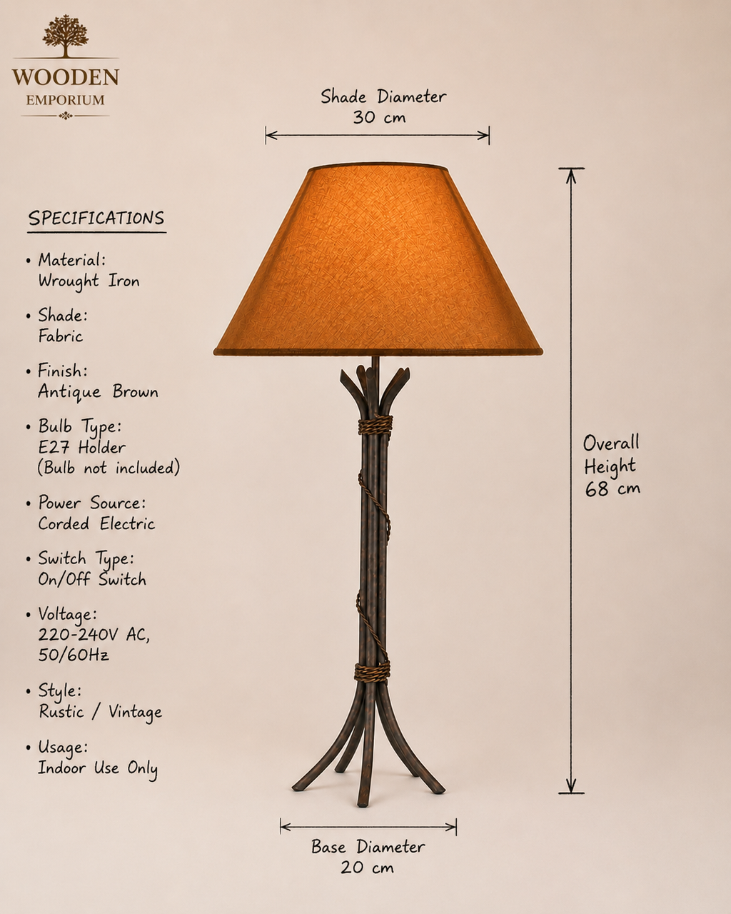 Ironwood Twist Lamp