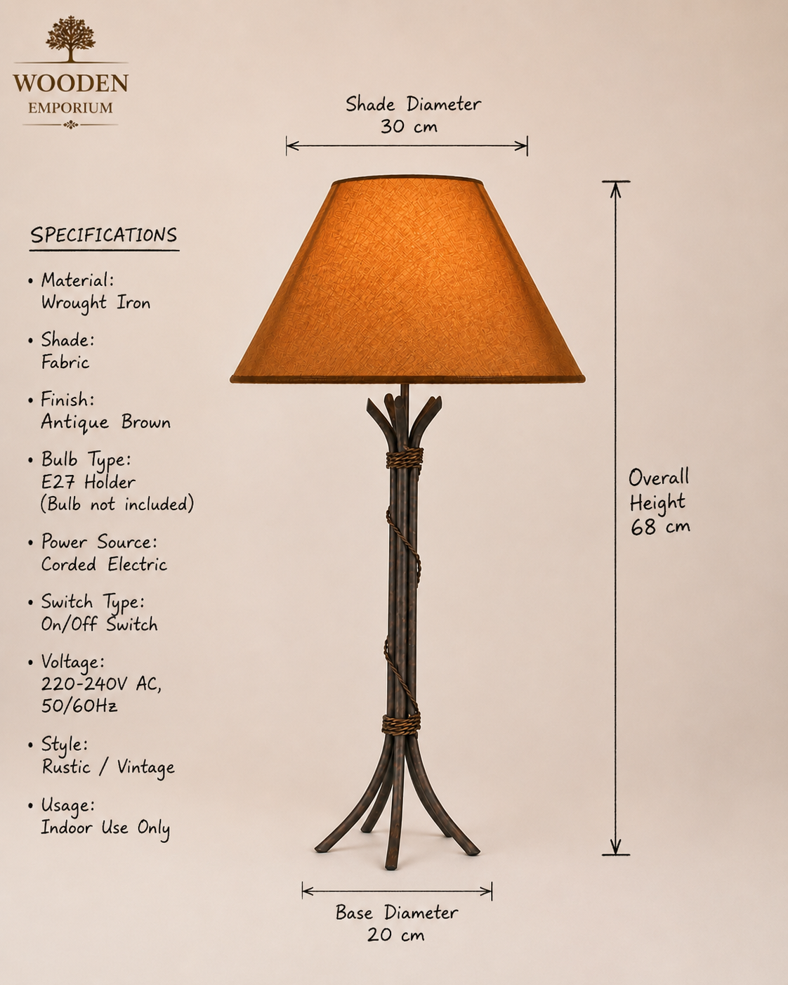 Ironwood Twist Lamp