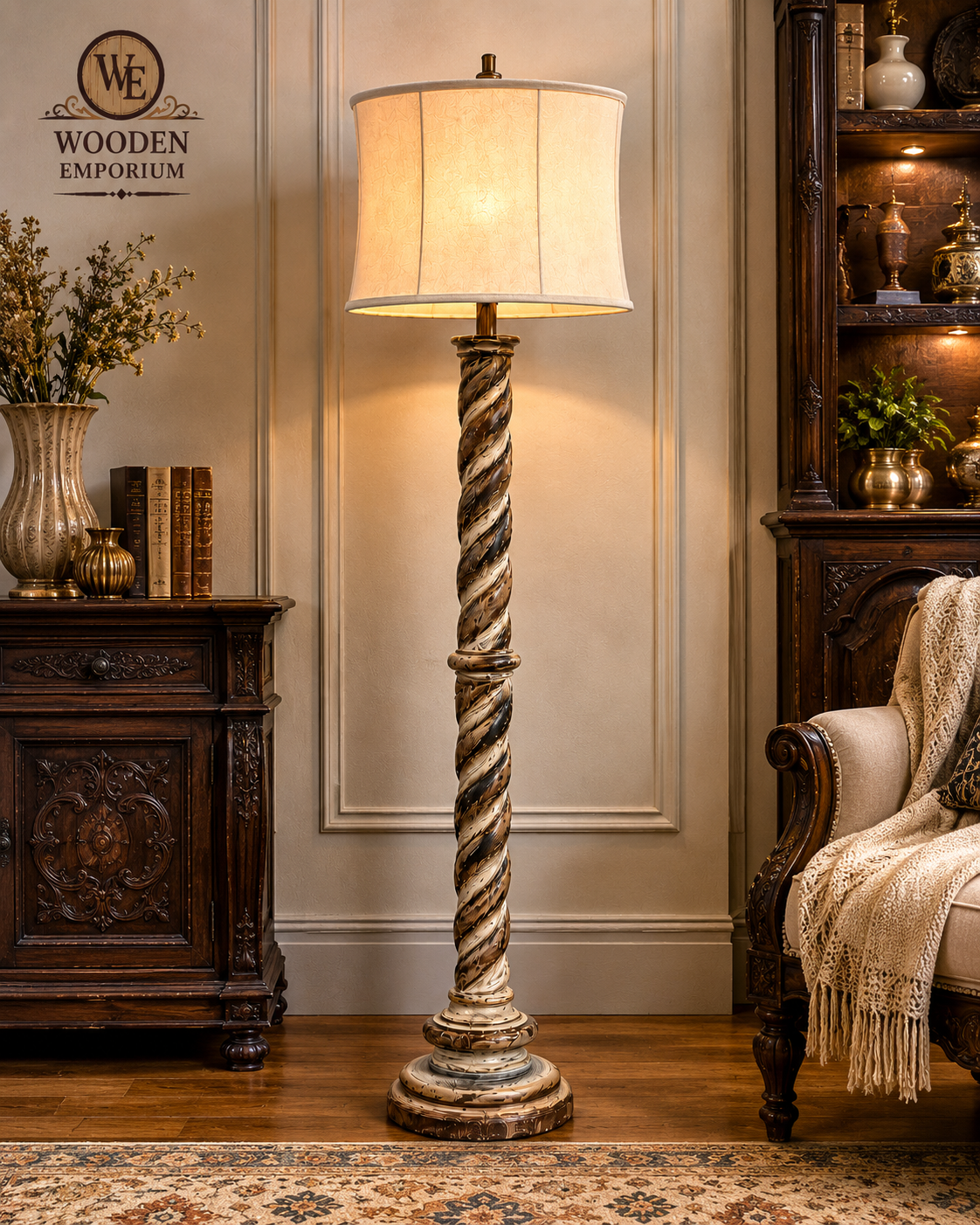 Twisted Timber Floor Lamp