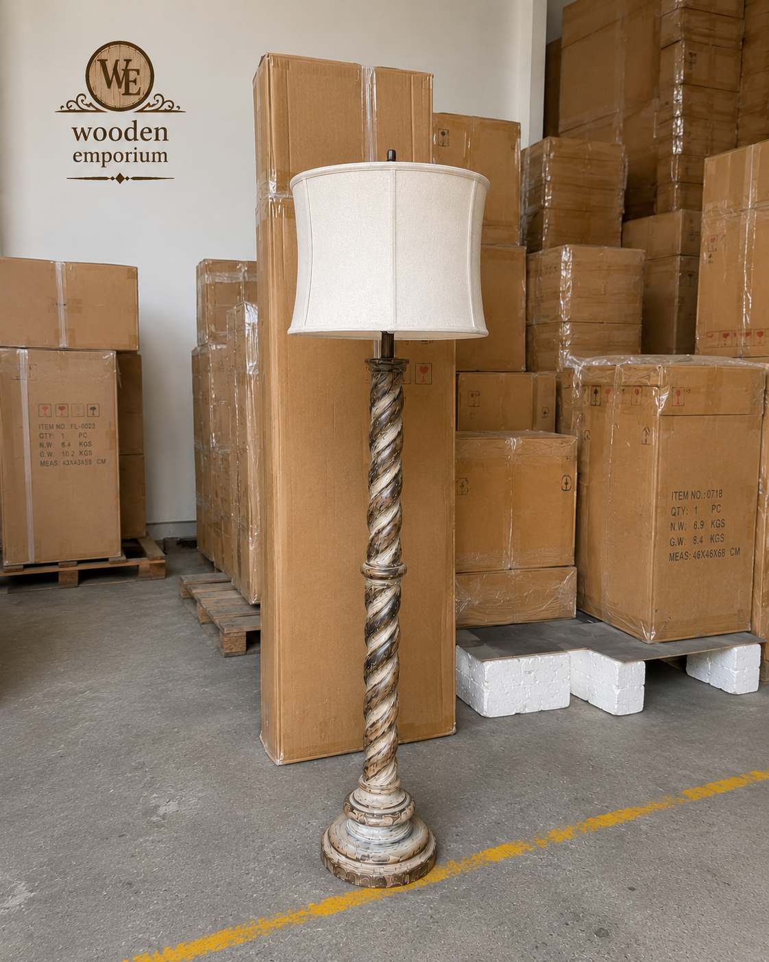 Twisted Timber Floor Lamp