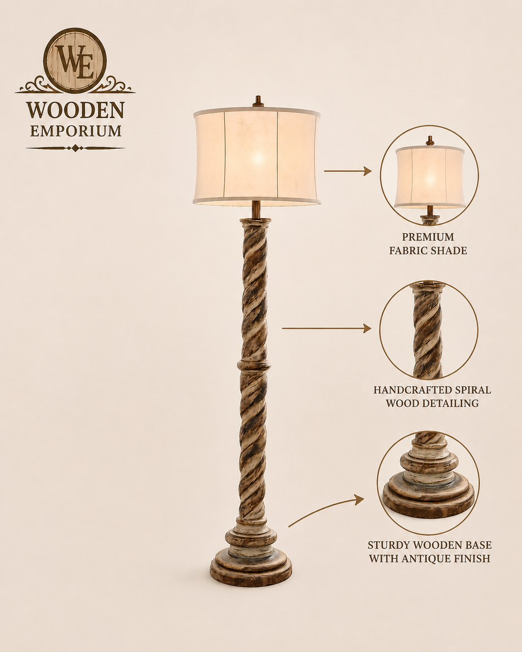 Twisted Timber Floor Lamp