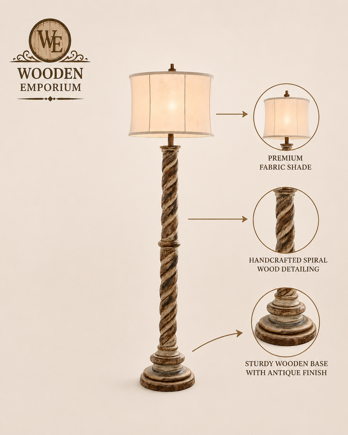 Twisted Timber Floor Lamp