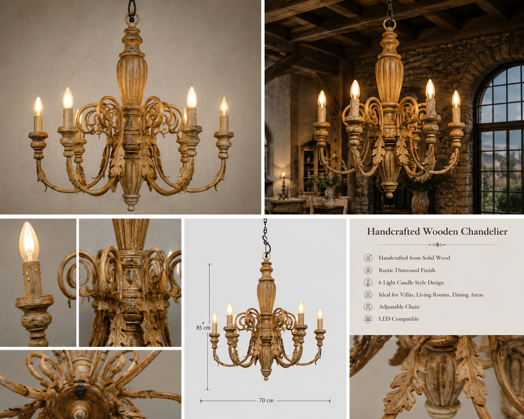 Heritage Wood Chandelier