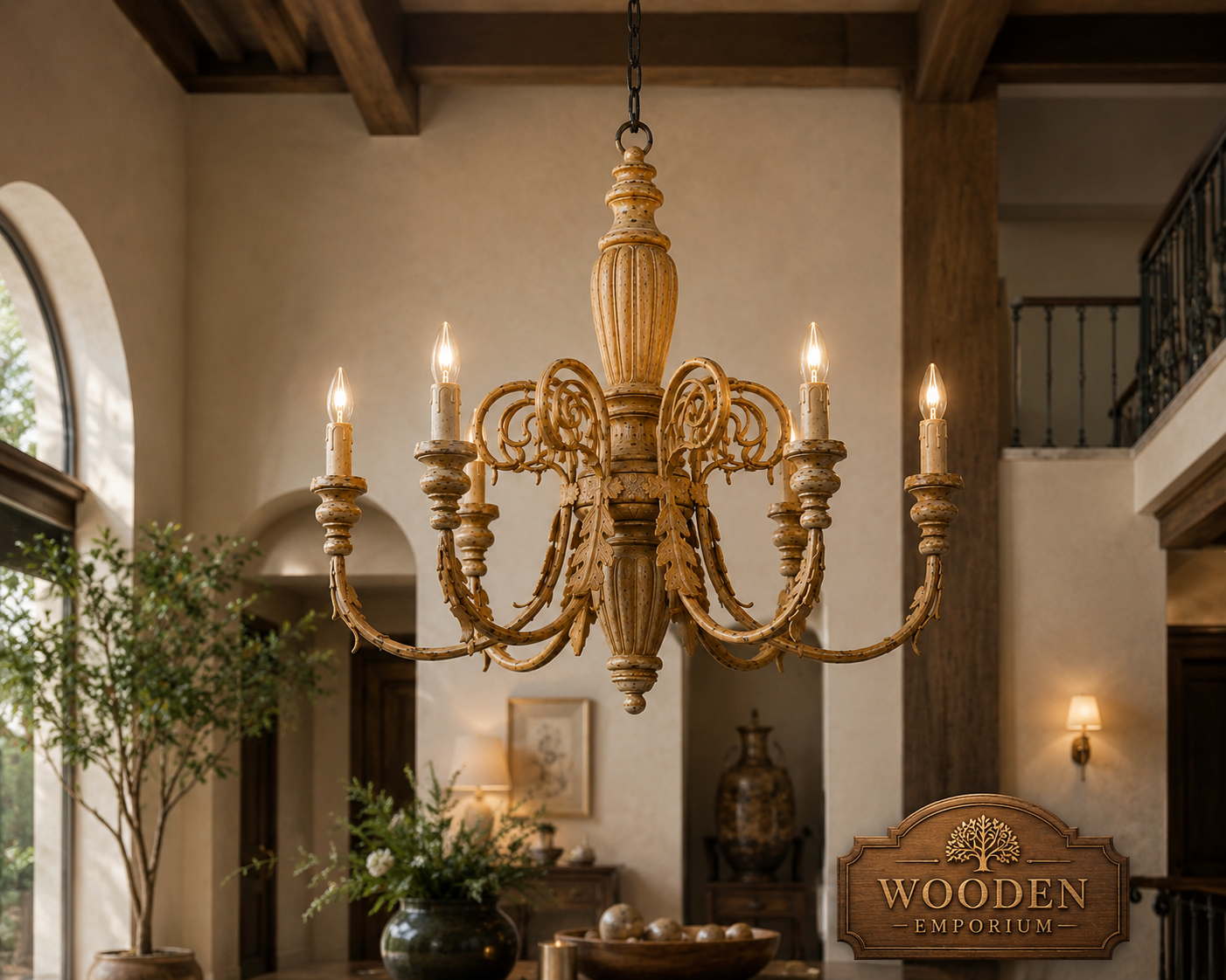 Heritage Wood Chandelier