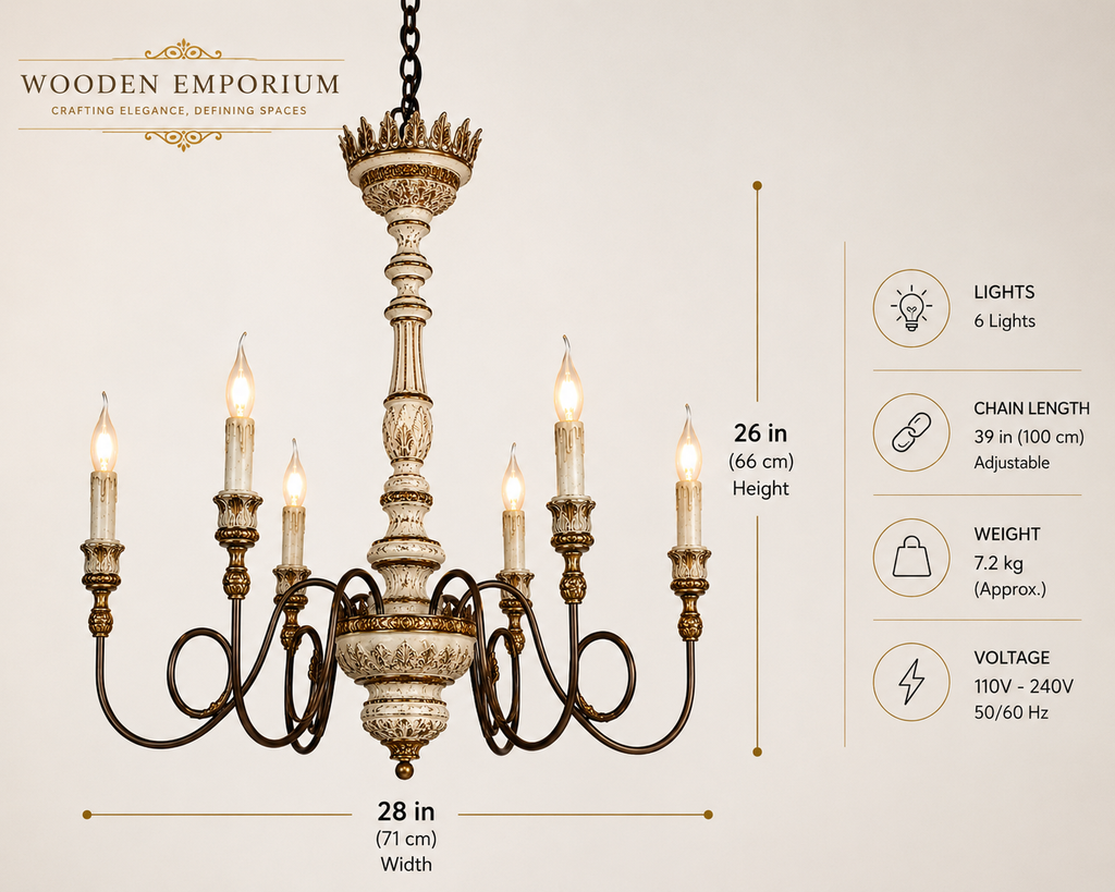 Wooden Emporium Regal Crown Heritage Chandelier