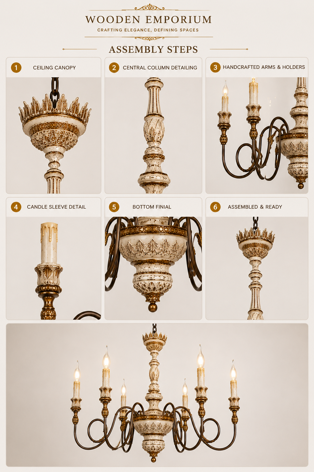 Wooden Emporium Regal Crown Heritage Chandelier