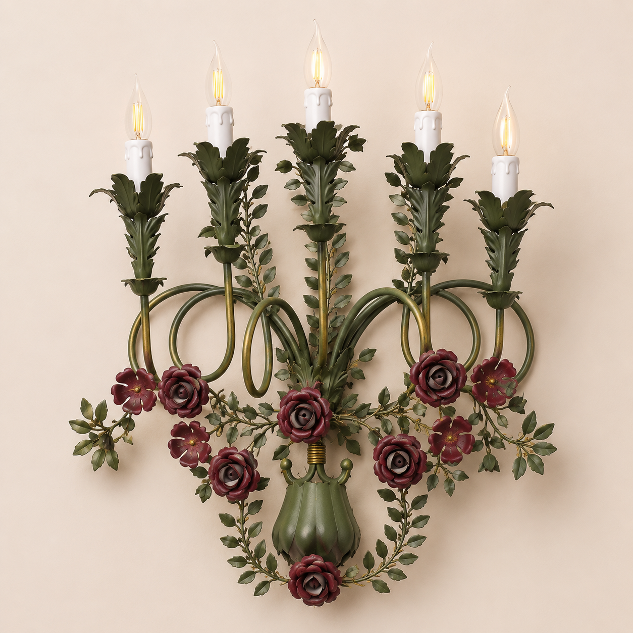 Antique Rose Bloom Wall Lamp