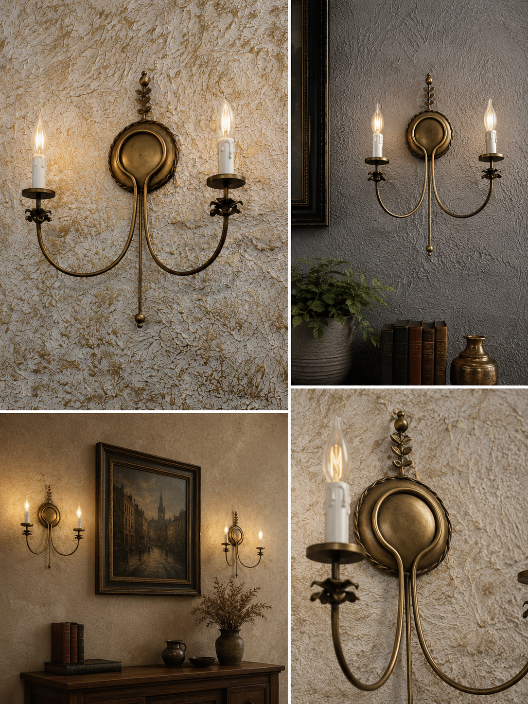 Heritage Brass Candle Wall Light