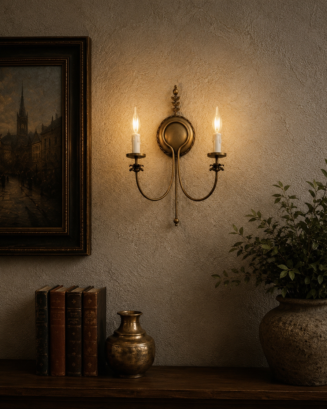 Heritage Brass Candle Wall Light