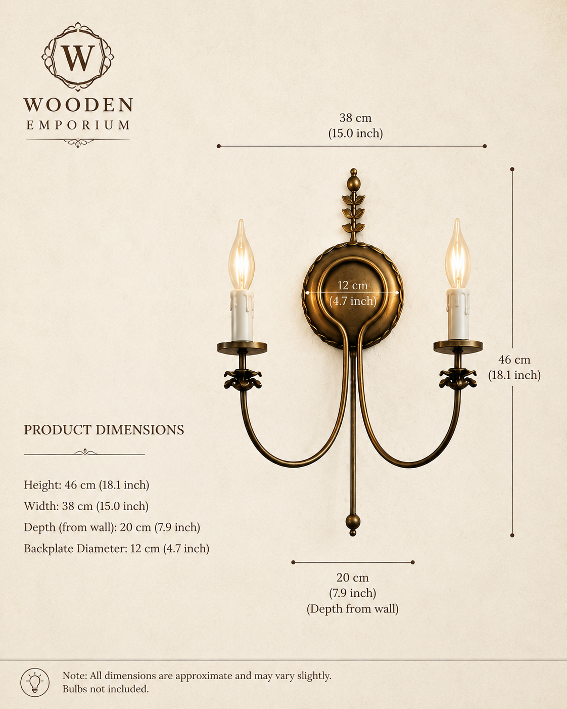 Heritage Brass Candle Wall Light