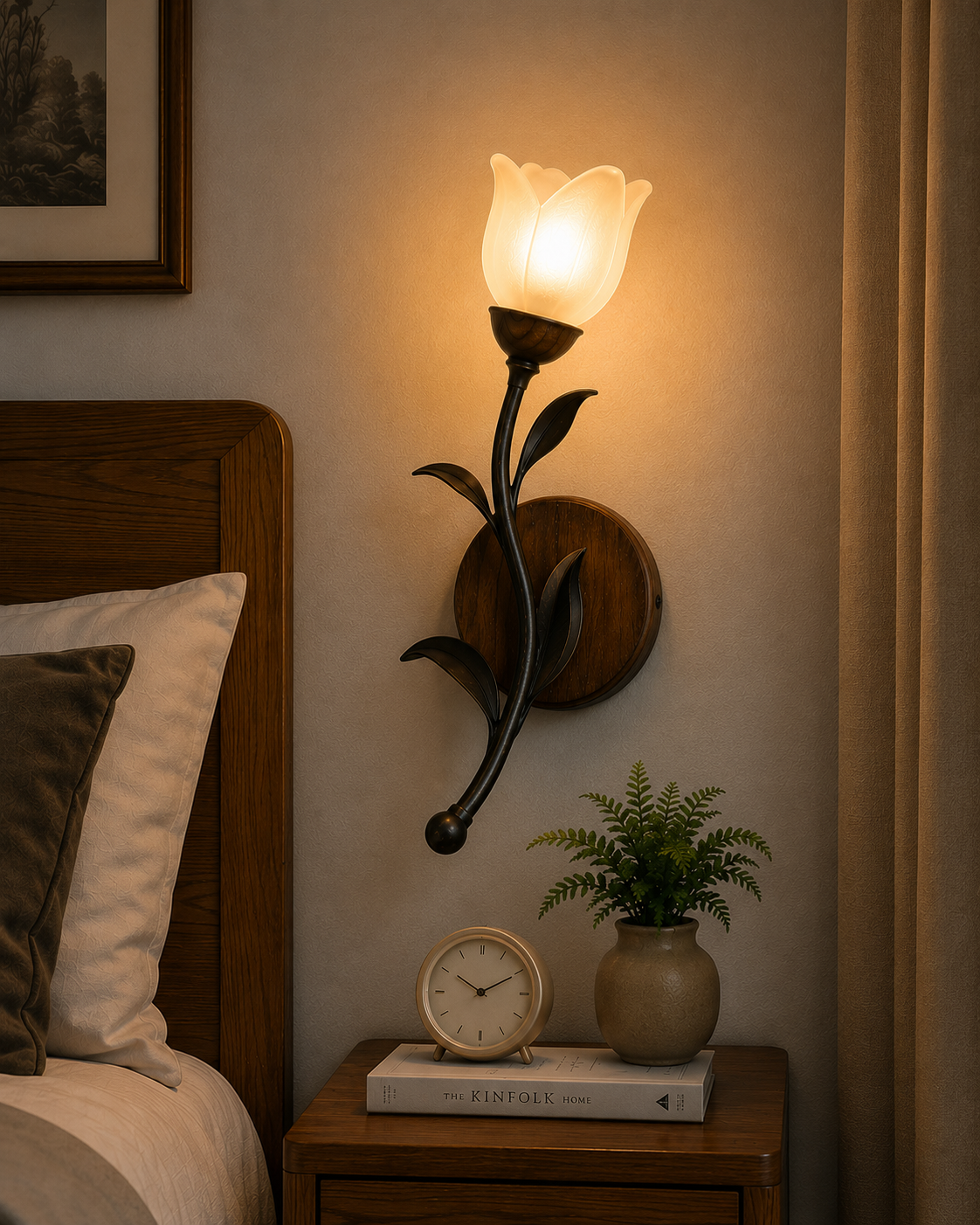 Woodland Tulip antique wall light