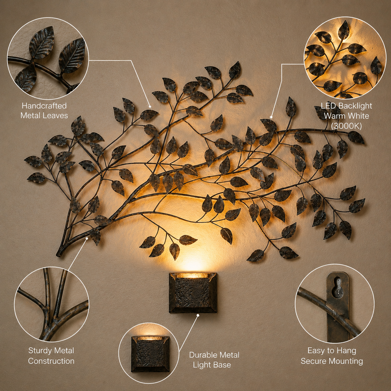 Heritage Branch Artisan Wall Light