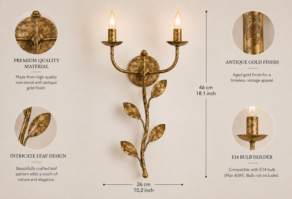 Imperial Vine Gold Wall Light