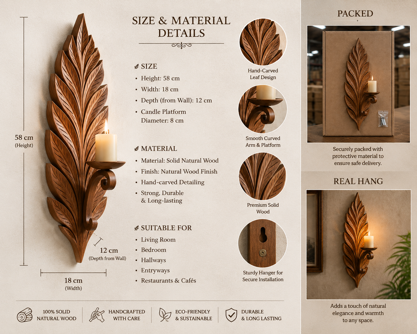 Carved Leaf Wall Decor