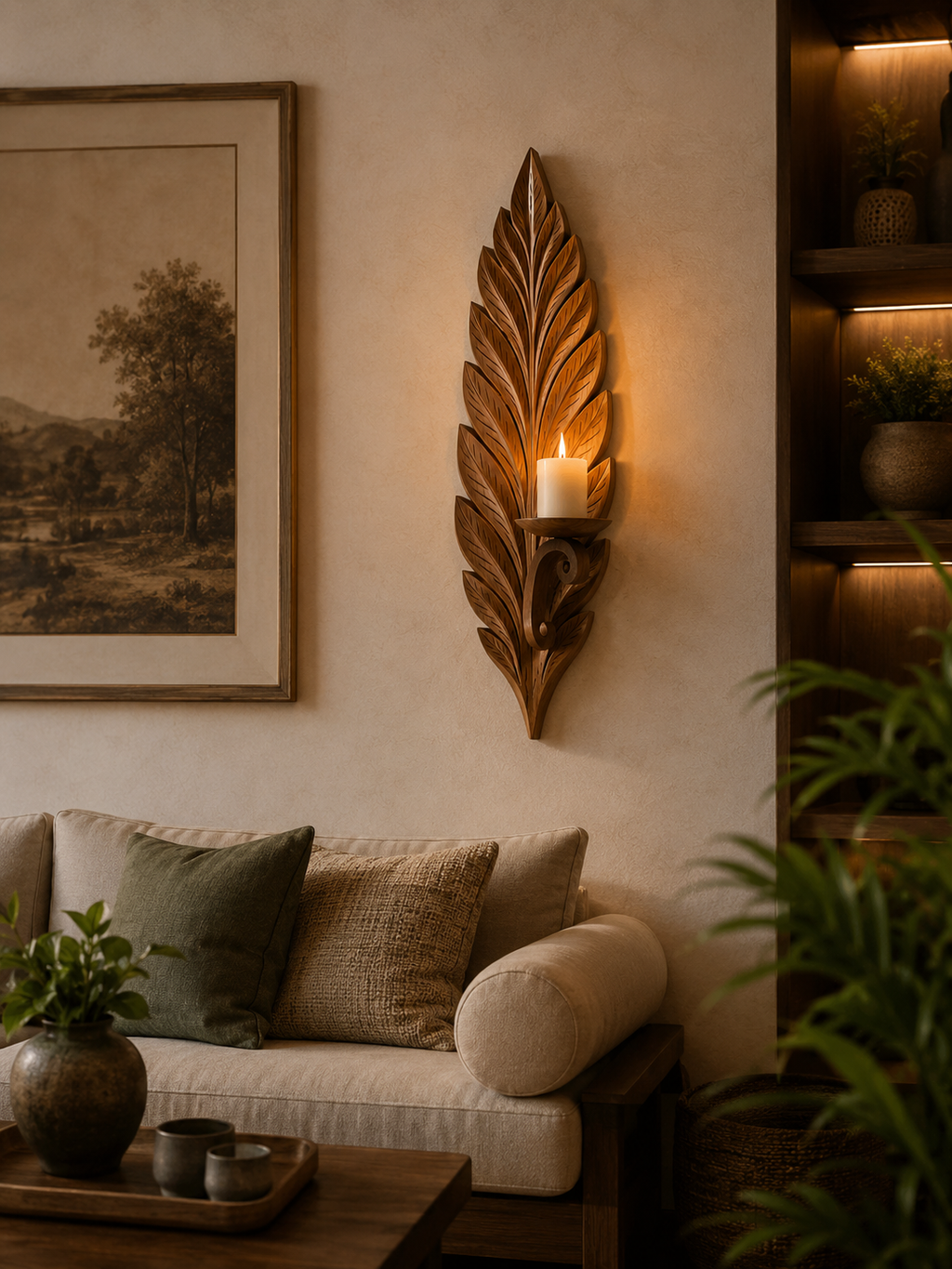 Carved Leaf Wall Decor