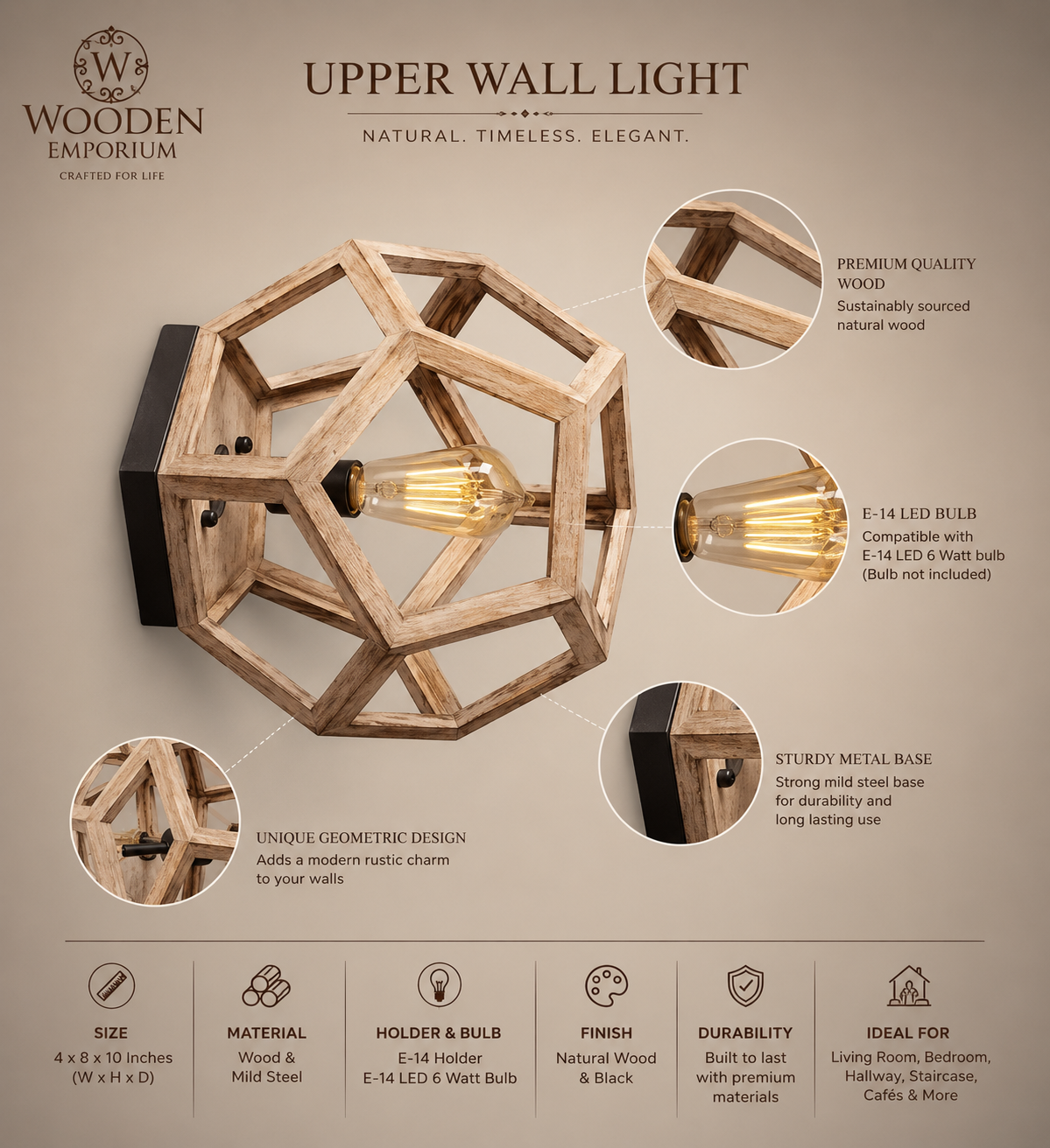 HexaWood Wall Lamp
