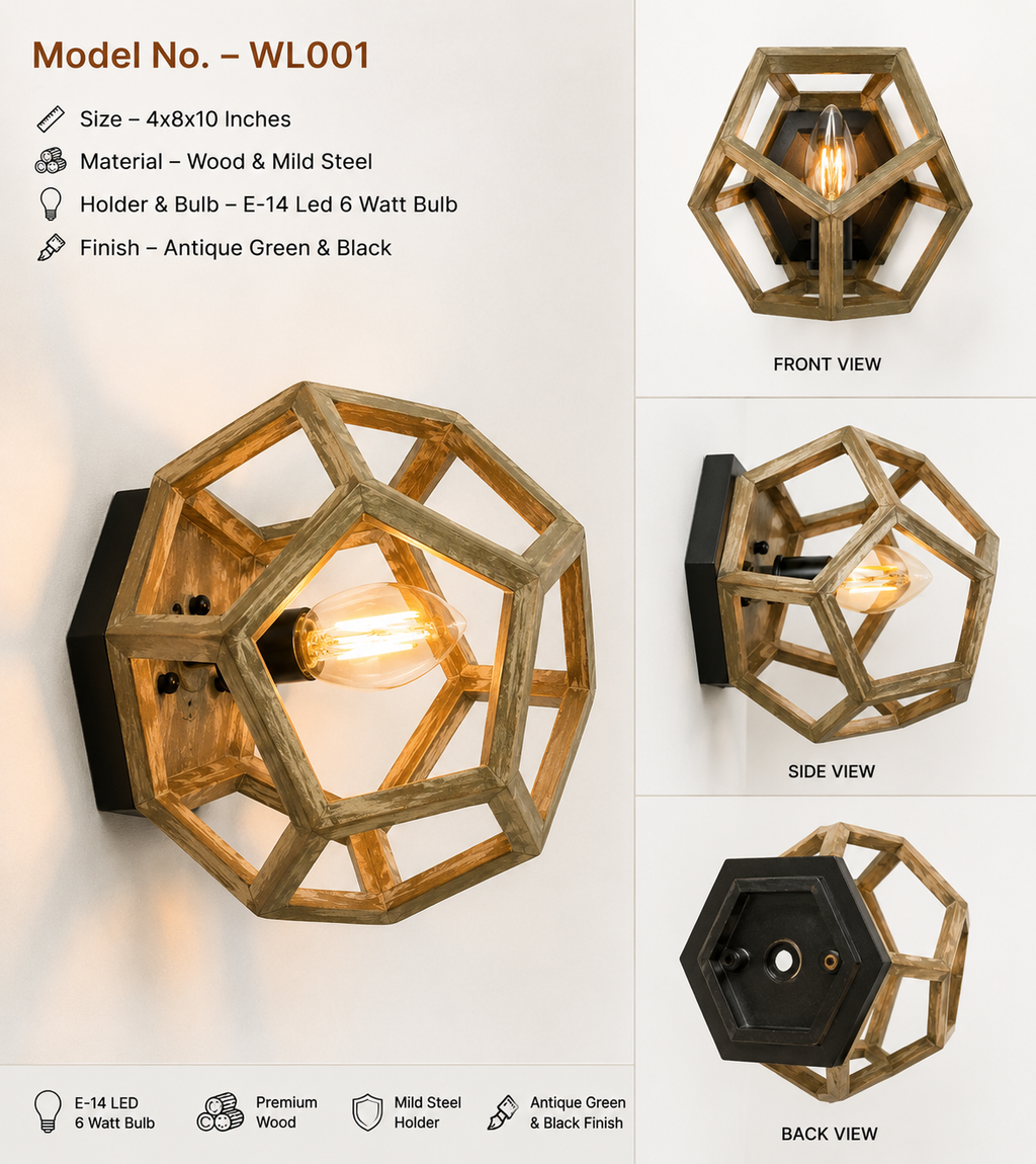 HexaWood Wall Lamp