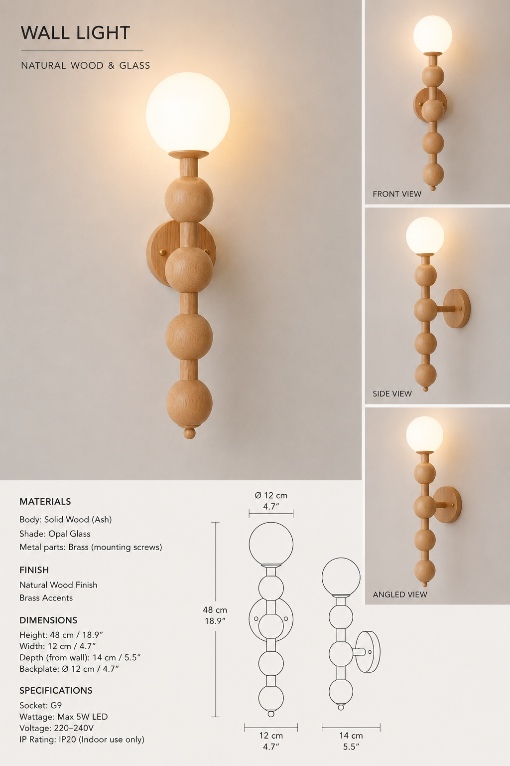 Elowen Wooden Sconce