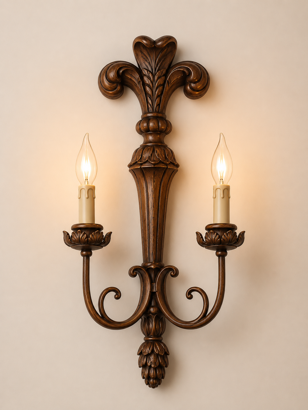 Rustic Oak Candle Sconce
