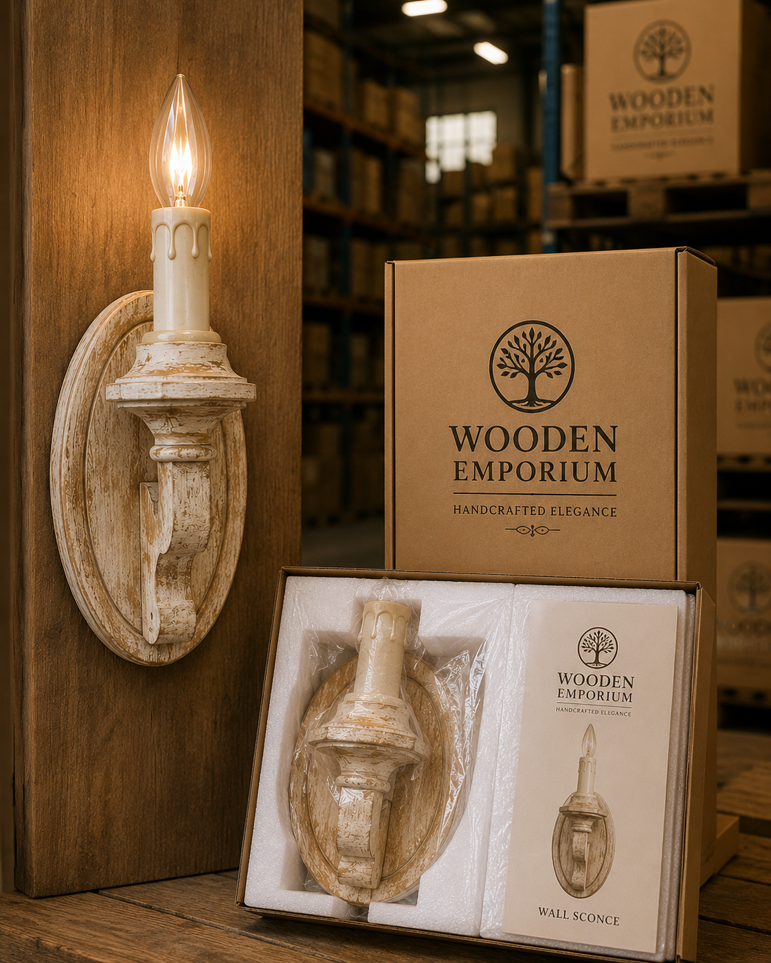 Nordic Wood Flame Light