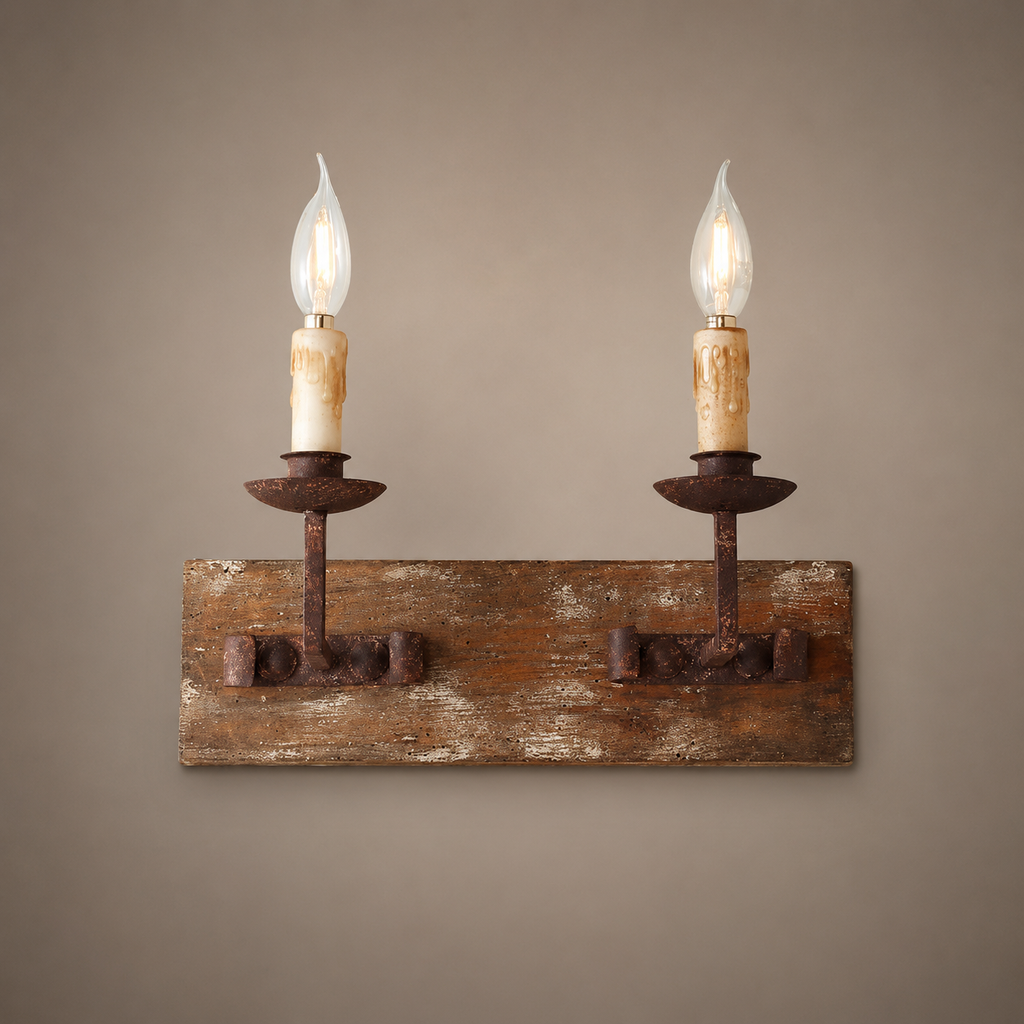 Old Timber Candle Wall Sconce