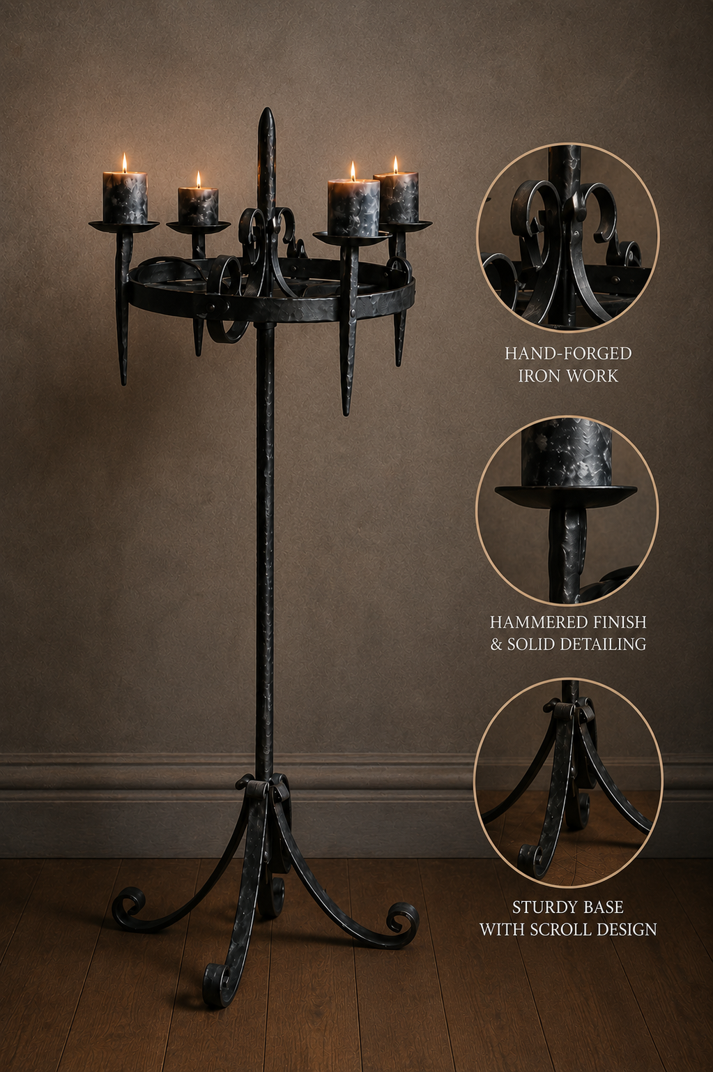 Iron Crown Floor Stand