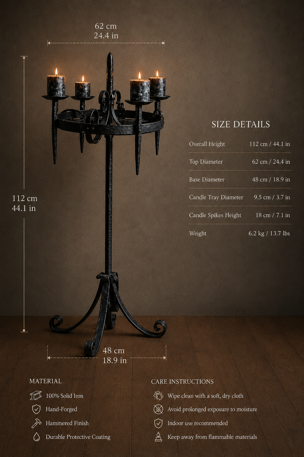 Iron Crown Floor Stand