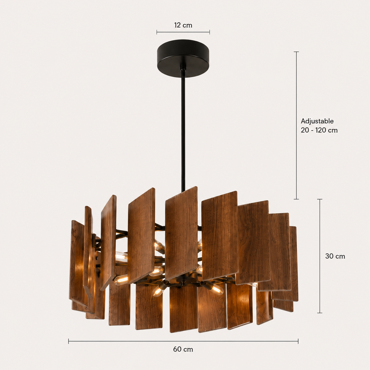 Wooden Emporium – Timber Forge Halo Chandelier