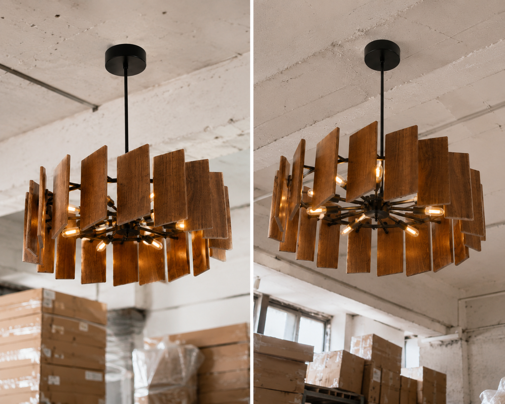 Wooden Emporium – Timber Forge Halo Chandelier