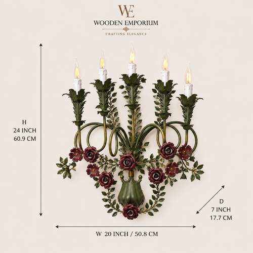 Antique Rose Bloom Wall Lamp