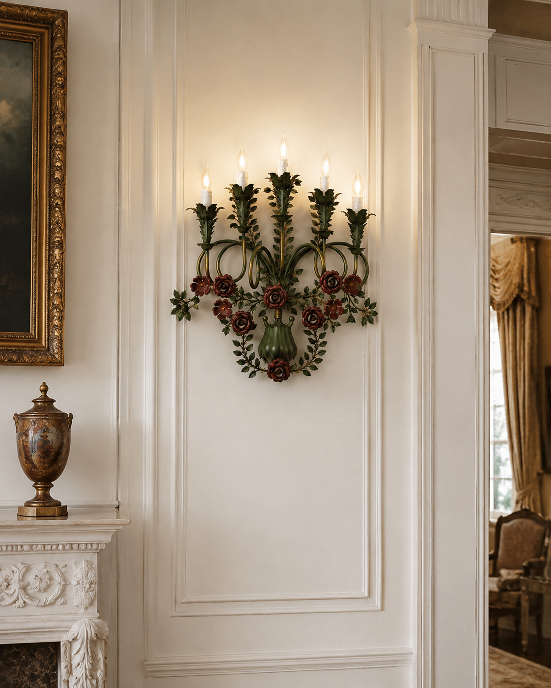 Antique Rose Bloom Wall Lamp